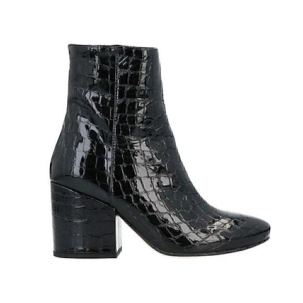 ANKLE BOOTS BLACK PATENT LEATHER